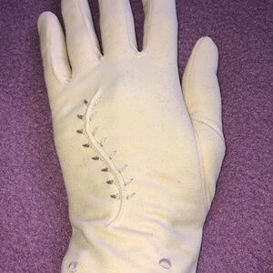Vintage Cream Evening Gloves for Women
